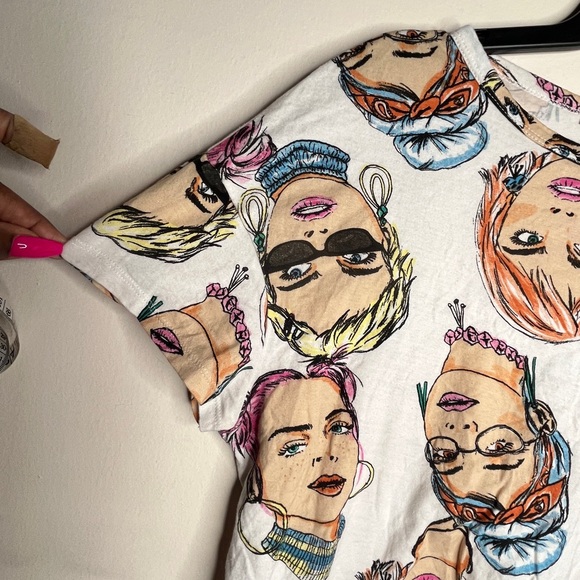 Zara Graphic Crop tShirt - pre loved / - Picture 4 of 6